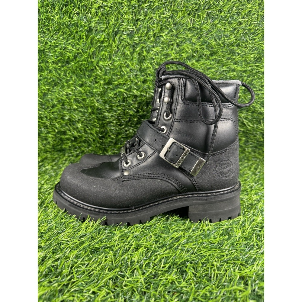 Milwaukee Mototcycle Boots Men's Size 9 Black  Side Zip